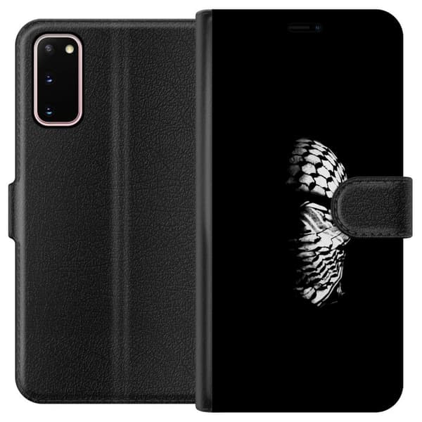 Samsung Galaxy S20 Lommeboketui Keffiyeh-mønster - klassisk svart-hvit palestinsk sjal med kulturell betydning