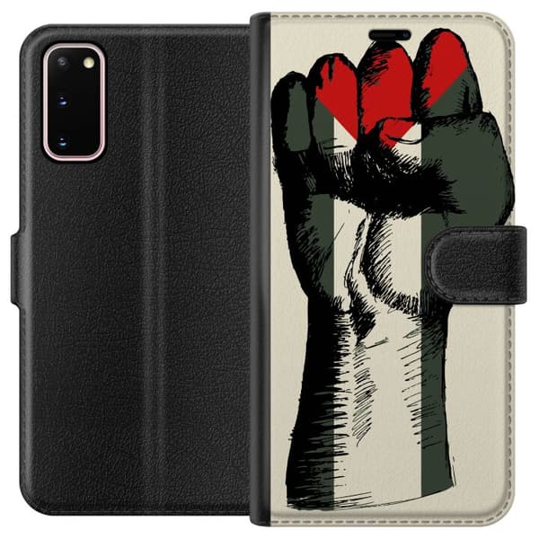 Samsung Galaxy S20 Lompakkokotelo Käsi sidottu Palestinan väreihin - voimakas symboli vapausliikkeelle