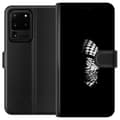 Miniatyrbilde 1 av 3: Samsung Galaxy S20 Ultra Lommeboketui Keffiyeh-mønster - klassisk svart-hvit palestinsk sjal med kulturell betydning