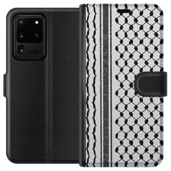 Samsung Galaxy S20 Ultra Plånboksfodral Palestinskt mönster – inspirerat av keffiyeh-tyg i traditionell stil