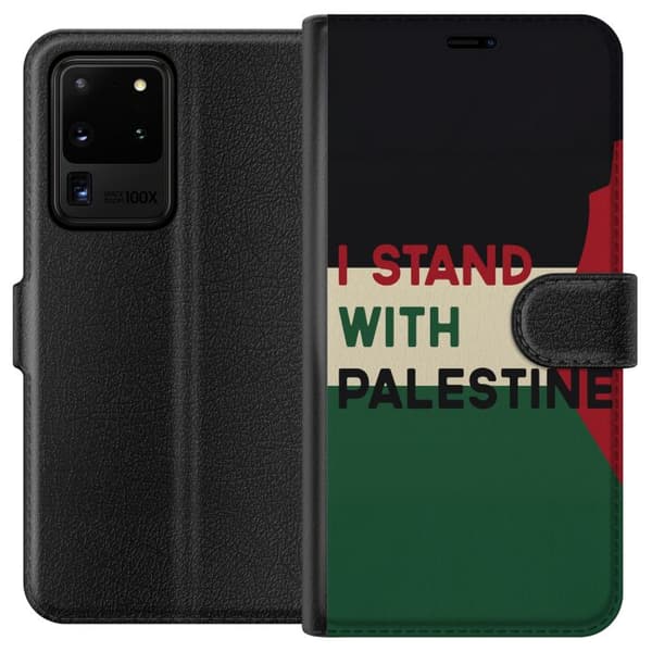 Samsung Galaxy S20 Ultra Tegnebogsetui Stå sammen med Palæstina - solidaritetsdesign med en stærk besked