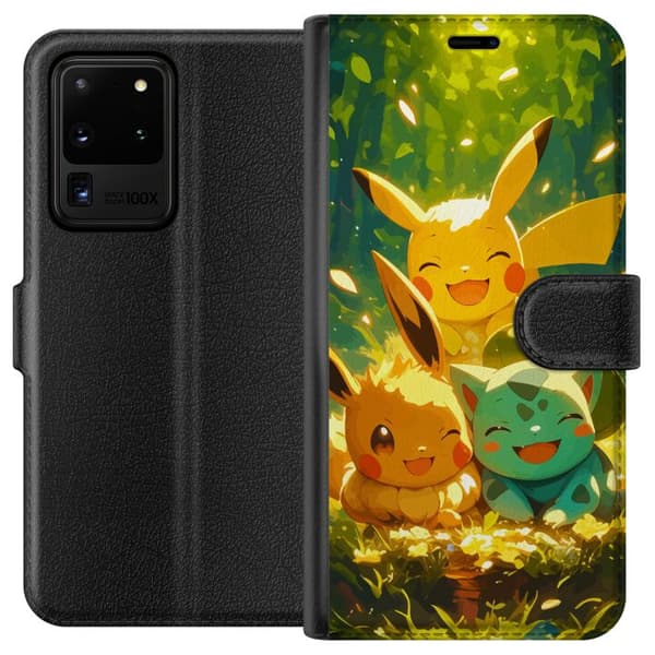 Samsung Galaxy S20 Ultra Tegnebogsetui Pixelmonster spillestil - farverig design til retro-elskende gamere