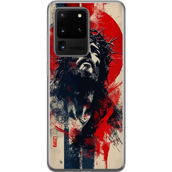 Samsung Galaxy S20 Ultra Läpinäkyvä kuori Jeesus ristillä - kristillinen aihe vahvalla symboliikalla uskosta ja toivosta