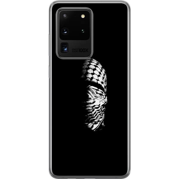 Samsung Galaxy S20 Ultra Gennemsigtig cover Keffiyeh-mønster - klassisk sort-hvid palæstinensisk tørklæde med kulturel betydning