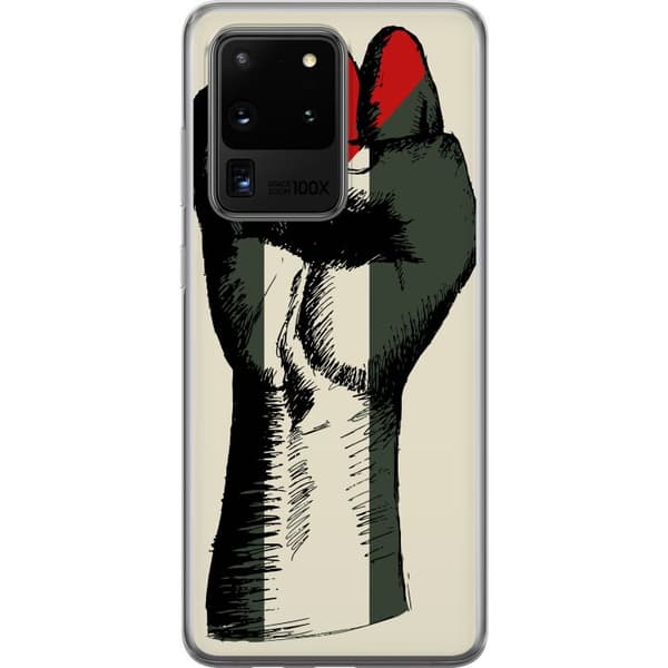 Samsung Galaxy S20 Ultra Läpinäkyvä kuori Käsi sidottu Palestinan väreihin - voimakas symboli vapausliikkeelle
