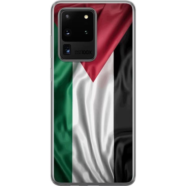 Samsung Galaxy S20 Ultra Läpinäkyvä kuori Palestiinan lippu – ikoninen vapauden symboli punaisessa, mustassa, valkoisessa ja vihreässä