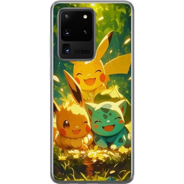 Samsung Galaxy S20 Ultra Gennemsigtig cover Pixelmonster spillestil - farverig design til retro-elskende gamere