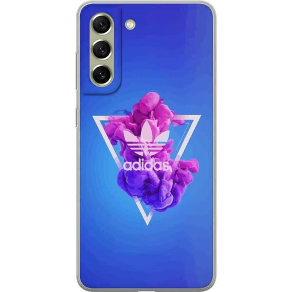 Samsung Galaxy S21 FE 5G Genomskinligt Skal Adidas-inspirerad blå design – sportigt motiv med retrovibe i blå toner