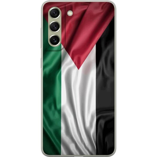 Samsung Galaxy S21 FE 5G Gennemsigtig cover Palestinaflaget – ikonisk frihedssymbol i rød, sort, hvid og grøn