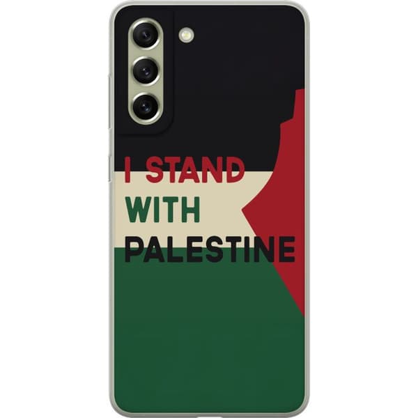 Samsung Galaxy S21 FE 5G Läpinäkyvä kuori Pysähdy Palestiinan puolesta - solidaarisuussuunnittelu vahvalla viestillä