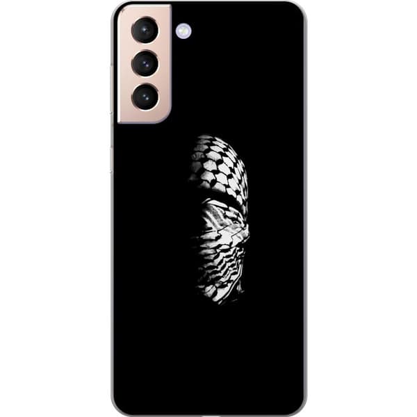 Samsung Galaxy S21 Genomskinligt Skal Keffiyeh-mönster – klassisk svartvit palestinasjal med kulturell tyngd