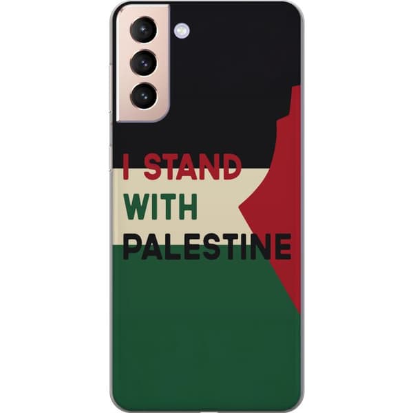 Samsung Galaxy S21 Genomskinligt Skal Stand with Palestine – solidaritetsdesign med starkt budskap