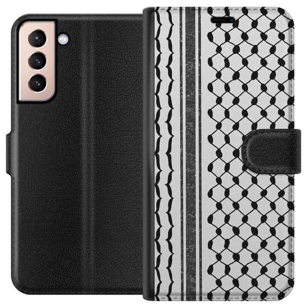 Samsung Galaxy S21 Plånboksfodral Palestinskt mönster – inspirerat av keffiyeh-tyg i traditionell stil