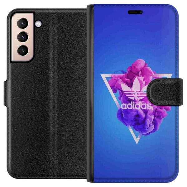 Samsung Galaxy S21 Plånboksfodral Adidas-inspirerad blå design – sportigt motiv med retrovibe i blå toner