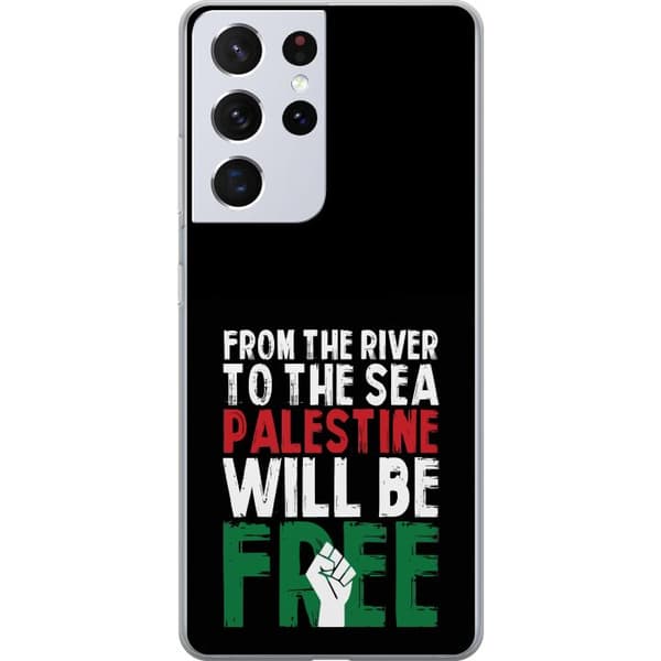 Samsung Galaxy S21 Ultra 5G Genomskinligt Skal Free Palestine – politiskt statement med kraftfullt grafiskt uttryck