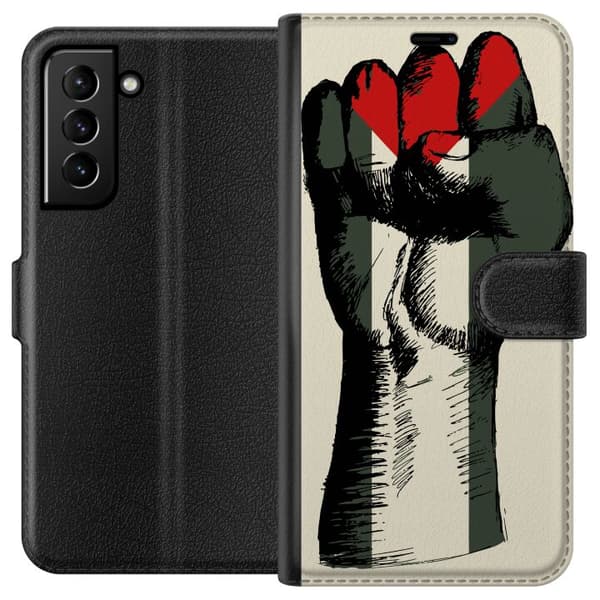 Samsung Galaxy S21+ 5G Plånboksfodral Hand knuten i Palestinas färger – kraftfull symbol för frihetsrörelsen