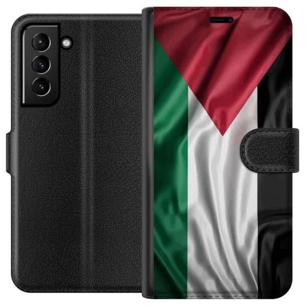 Samsung Galaxy S21+ 5G Lompakkokotelo Palestiinan lippu – ikoninen vapauden symboli punaisessa, mustassa, valkoisessa ja vihreässä