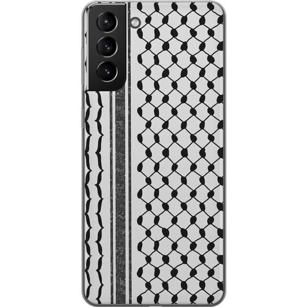 Samsung Galaxy S21+ 5G Genomskinligt Skal Palestinskt mönster – inspirerat av keffiyeh-tyg i traditionell stil