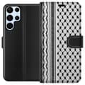 Pikkukuva 1 / 3: Samsung Galaxy S22 Ultra 5G Lompakkokotelo Palestiinalainen kuvio - perinteiseen tyyliin inspiroima keffiyeh-kangas