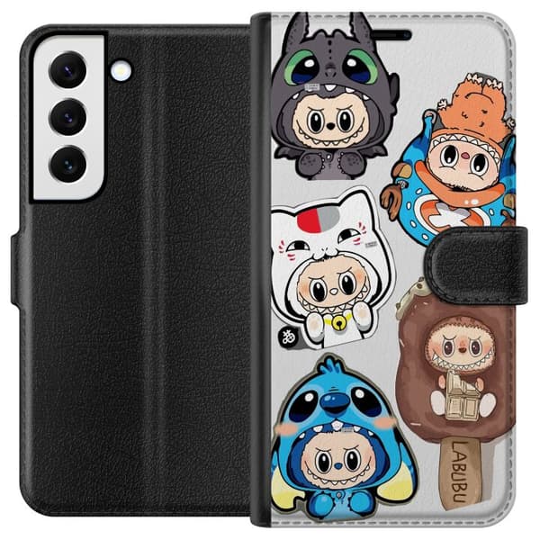Samsung Galaxy S22 5G Lommeboketui Labubu figure samling - Pop Mart Labubu The Monsters i fargerik design