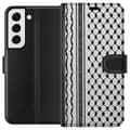 Miniatyrbilde 1 av 3: Samsung Galaxy S22 5G Lommeboketui Palestinsk mønster - inspirert av tradisjonell stil keffiyeh-stoff