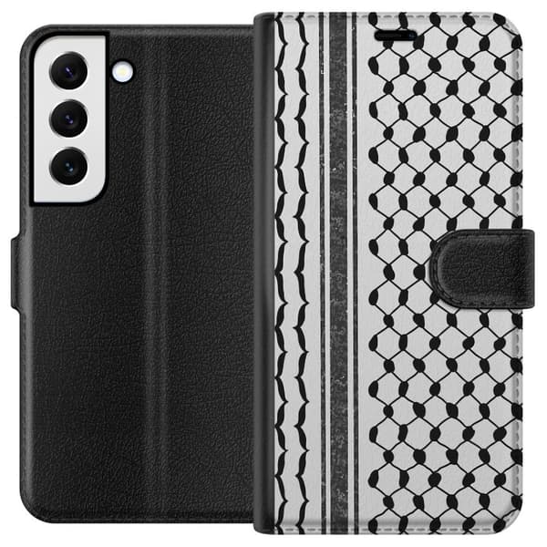 Samsung Galaxy S22 5G Lommeboketui Palestinsk mønster - inspirert av tradisjonell stil keffiyeh-stoff