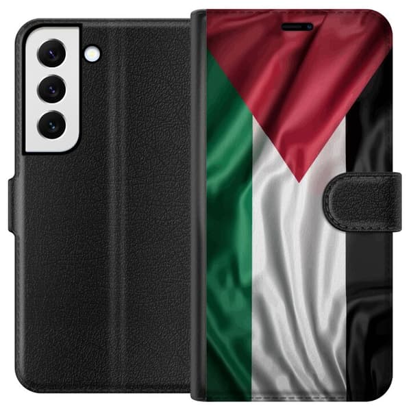 Samsung Galaxy S22 5G Lommeboketui Palestinaflagget – ikoniskt symbol på frihet i rødt, svart, hvitt og grønt