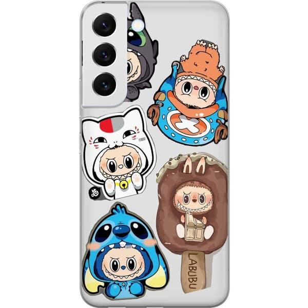Samsung Galaxy S22 5G Gjennomsiktig deksel Labubu figure samling - Pop Mart Labubu The Monsters i fargerik design