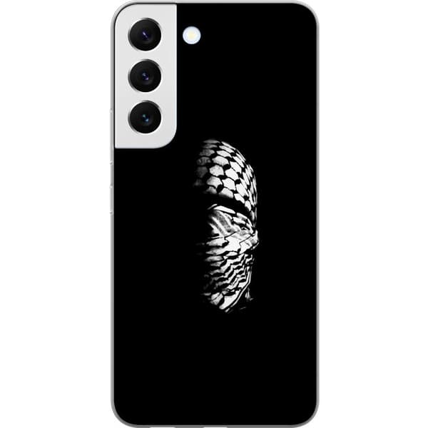 Samsung Galaxy S22 5G Gennemsigtig cover Keffiyeh-mønster - klassisk sort-hvid palæstinensisk tørklæde med kulturel betydning