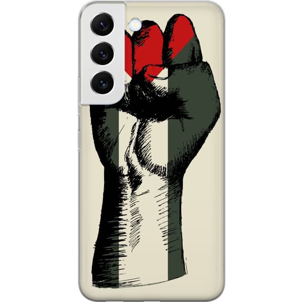 Samsung Galaxy S22 5G Gjennomsiktig deksel Hand knyttet i Palestinas farger - kraftig symbol for frihetsbevegelsen