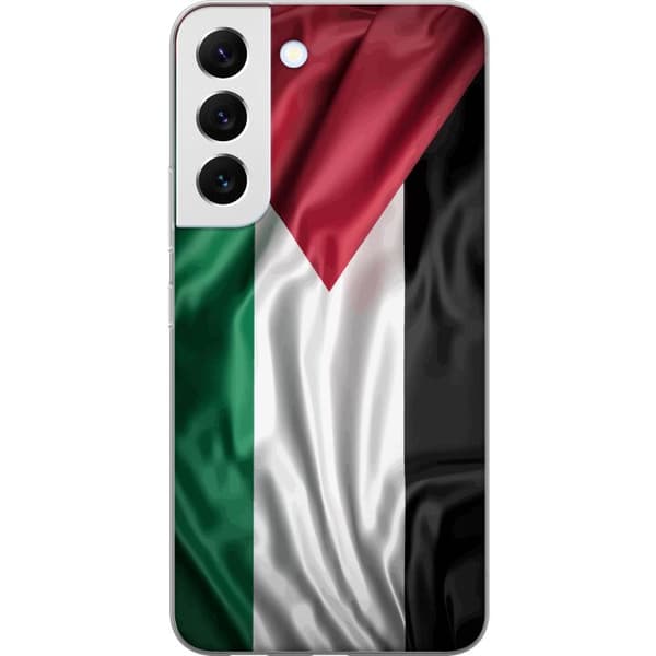 Samsung Galaxy S22 5G Gennemsigtig cover Palestinaflaget – ikonisk frihedssymbol i rød, sort, hvid og grøn