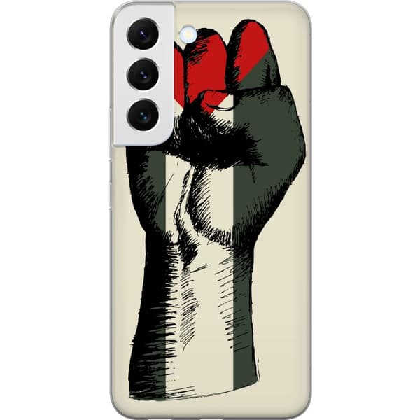 Samsung Galaxy S22+ 5G Gjennomsiktig deksel Hand knyttet i Palestinas farger - kraftig symbol for frihetsbevegelsen