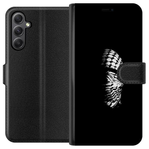 Samsung Galaxy S23 FE Plånboksfodral Keffiyeh-mönster – klassisk svartvit palestinasjal med kulturell tyngd