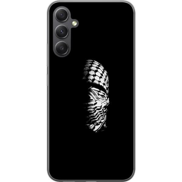 Samsung Galaxy S23 FE Läpinäkyvä kuori Keffiyeh-kuviointi - klassinen palestiinalainen mustavalkoinen shaali, jolla on kulttuurinen merkitys