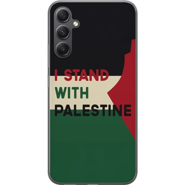 Samsung Galaxy S23 FE Läpinäkyvä kuori Pysähdy Palestiinan puolesta - solidaarisuussuunnittelu vahvalla viestillä