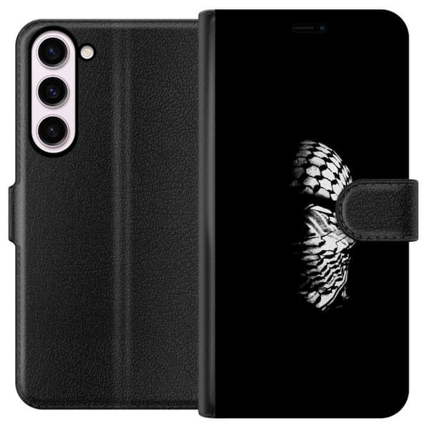 Samsung Galaxy S23+ Plånboksfodral Keffiyeh-mönster – klassisk svartvit palestinasjal med kulturell tyngd