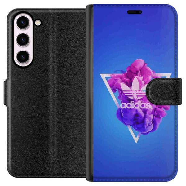 Samsung Galaxy S23+ Tegnebogsetui Adidas-inspireret blåt design - sporty motiv med retrovibe i blå toner