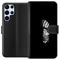 Miniatyrbilde 1 av 3: Samsung Galaxy S24 Ultra Lommeboketui Keffiyeh-mønster - klassisk svart-hvit palestinsk sjal med kulturell betydning
