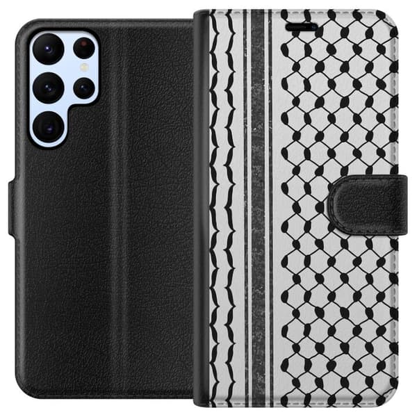 Samsung Galaxy S24 Ultra Lommeboketui Palestinsk mønster - inspirert av tradisjonell stil keffiyeh-stoff