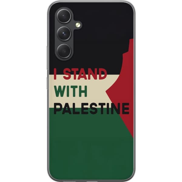 Samsung Galaxy S24 FE Genomskinligt Skal Stand with Palestine – solidaritetsdesign med starkt budskap