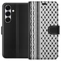 Pikkukuva 1 / 3: Samsung Galaxy S25 Lompakkokotelo Palestiinalainen kuvio - perinteiseen tyyliin inspiroima keffiyeh-kangas