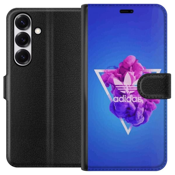 Samsung Galaxy S25 Lompakkokotelo Adidas-inspiroitunut sininen muotoilu - urheilullinen motiivi retro-vibeillä sinisissä sävyissä