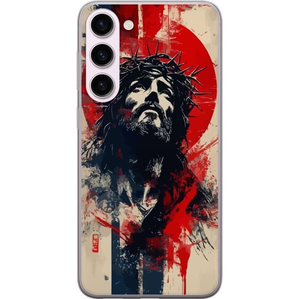 Samsung Galaxy S23+ Gjennomsiktig deksel Jesus med kors - kristent motiv med sterk symbolikk om tro og håp