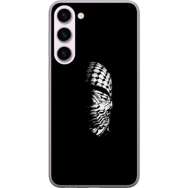 Samsung Galaxy S23+ Gennemsigtig cover Keffiyeh-mønster - klassisk sort-hvid palæstinensisk tørklæde med kulturel betydning