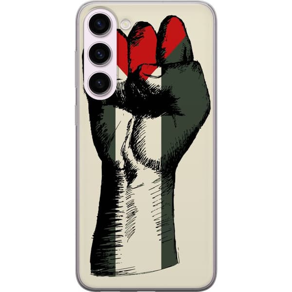 Samsung Galaxy S23+ Gennemsigtig cover Hånd bundet i Palæstinas farver - kraftfuldt symbol for frihedsbevægelsen