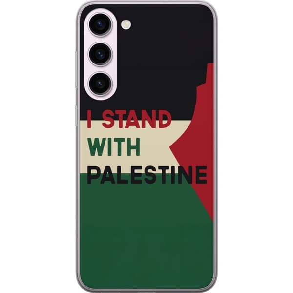Samsung Galaxy S23+ Gjennomsiktig deksel Stå opp for Palestina - solidaritetsdesign med en sterk melding