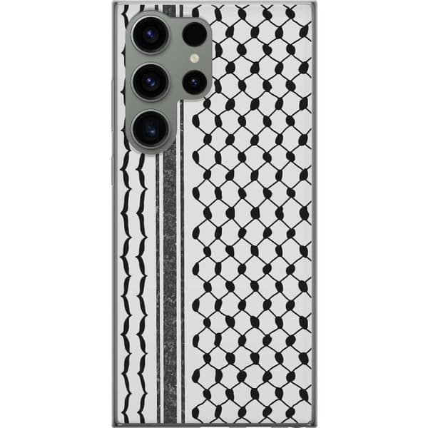Samsung Galaxy S23 Ultra Gennemsigtig cover Palæstinensisk mønster - inspireret af traditionel stil keffiyeh-stof