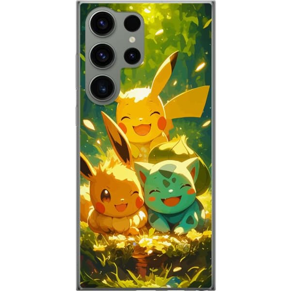 Samsung Galaxy S23 Ultra Genomskinligt Skal Pixelmonster spelstil – färgstark design för retroälskande gamers