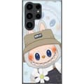 Miniatyrbilde 1 av 3: Samsung Galaxy S24 Ultra Gjennomsiktig deksel Labubu med hatt - Pop Mart-figur Mr. Butcher i retrostil med karakter