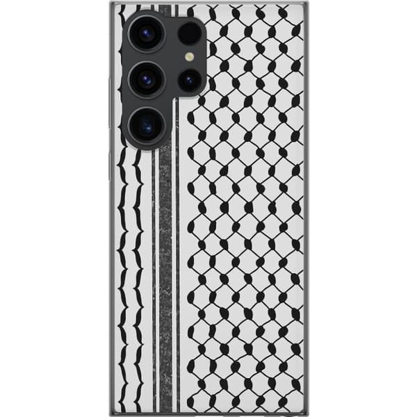 Samsung Galaxy S24 Ultra Gjennomsiktig deksel Palestinsk mønster - inspirert av tradisjonell stil keffiyeh-stoff